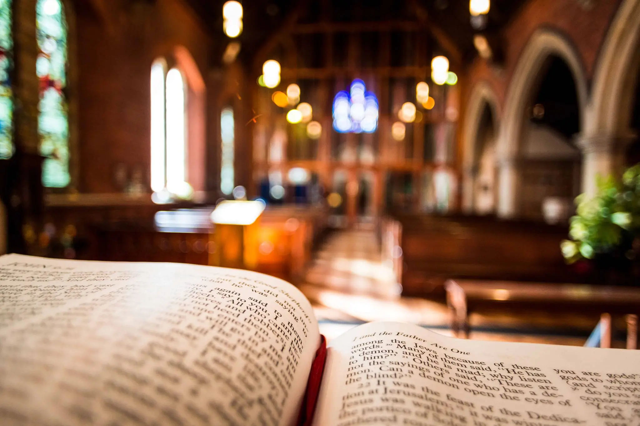 Open Bible on Altar inside Anglican Church